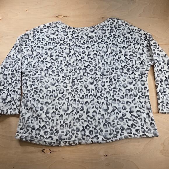 Joyspun Women's Velour White Grey Animal Print 2Pc Pajama Set 2X - Picture 8 of 15